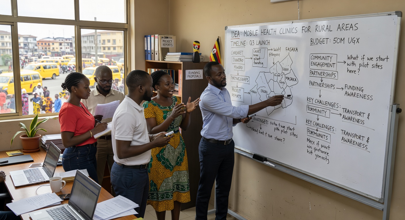 Leadership brainstorming and strategy session